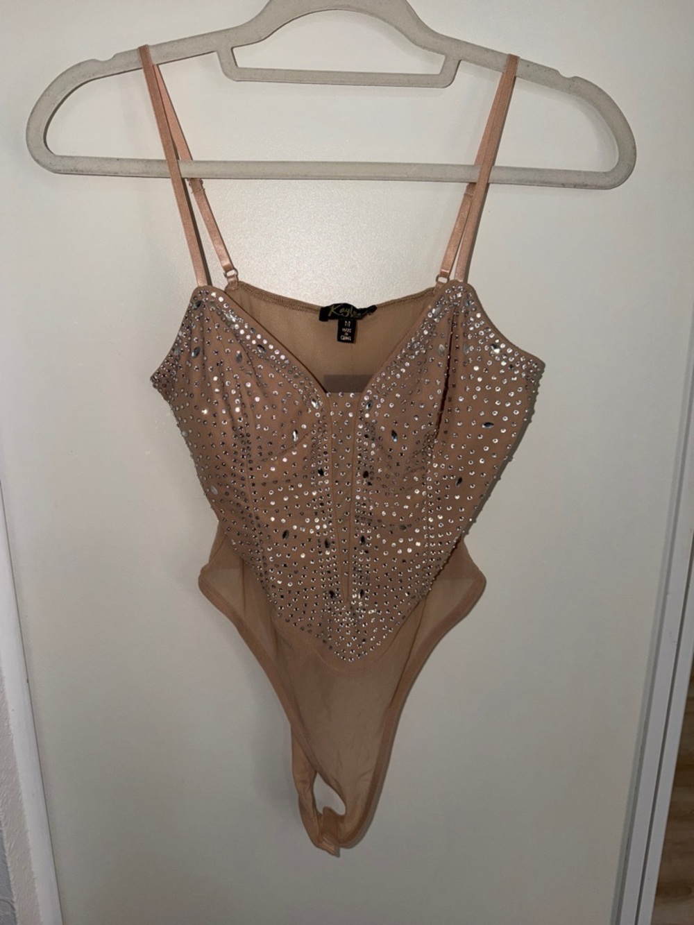 NWT Kaylee Kollection Mesh & Rhinestone Bodysuit | M